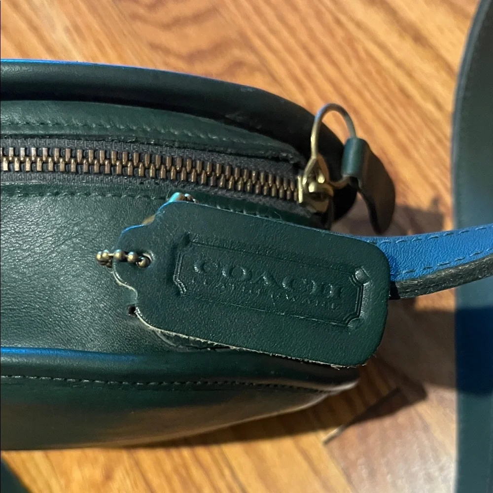 COACH Vintage Canteen Shoulder Bag/crossbody Dark Green Leather Adjustable Strap - Picture 6 of 12